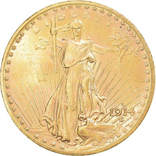 Monnaie, États-Unis, Saint-Gaudens, 20 Dollars, 1914, San Francisco, SUP, Or