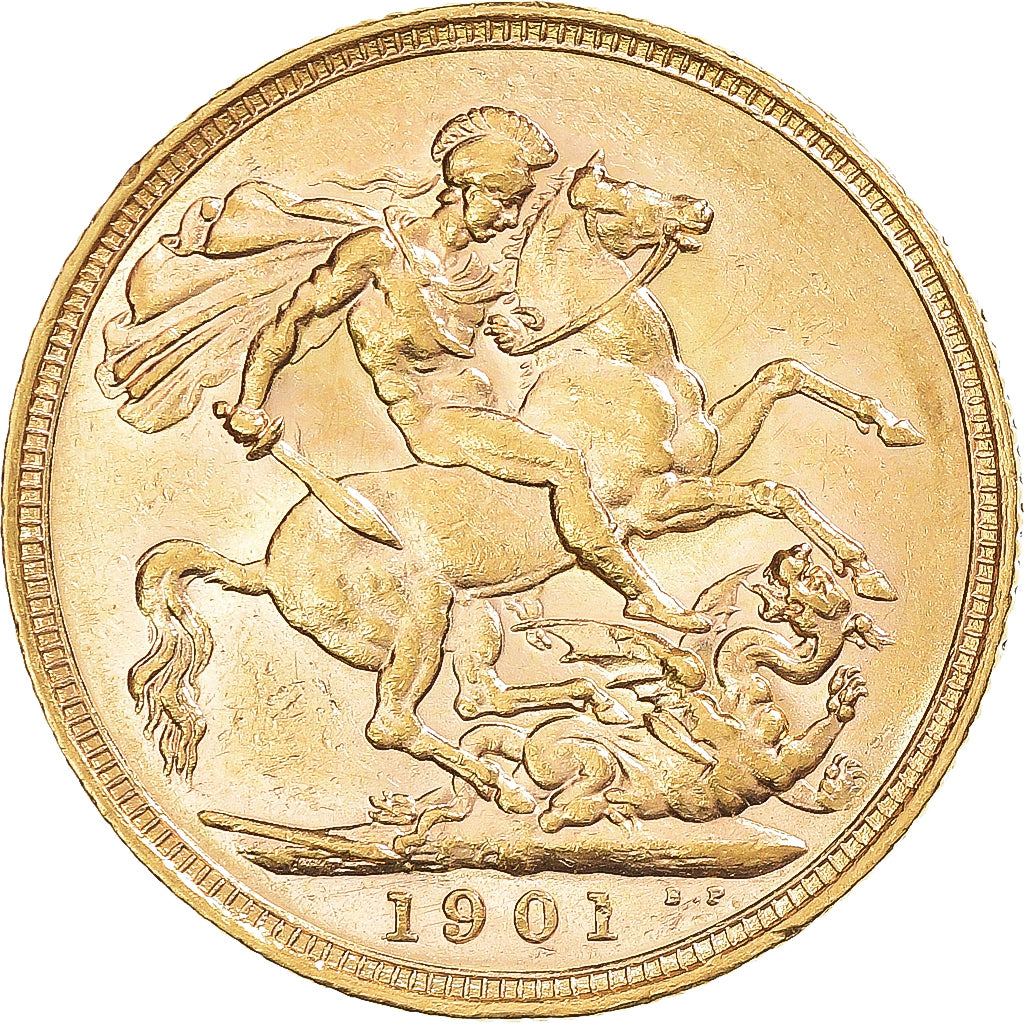 Moneta, Australia, Victoria, Sovereign, 1901, Melbourne, AU(55-58), Złoto