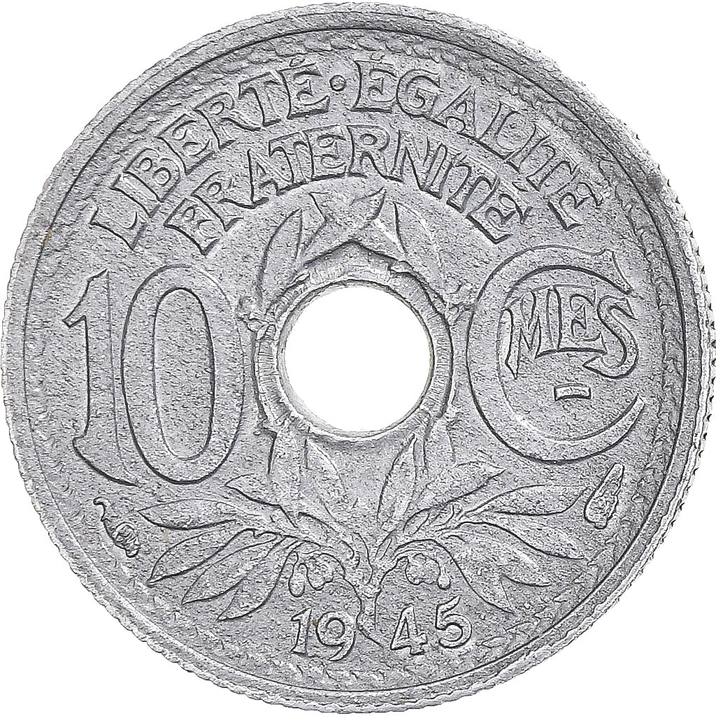 Coin, France, Lindauer, 10 Centimes, 1945, EF(40-45), Zinc, KM:906.1