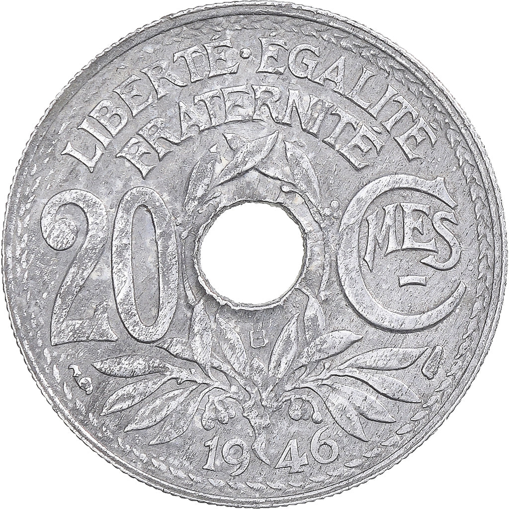 Moneta, Francia, Lindauer, 20 Centimes, 1946, Beaumont - Le Roger, Very rare
