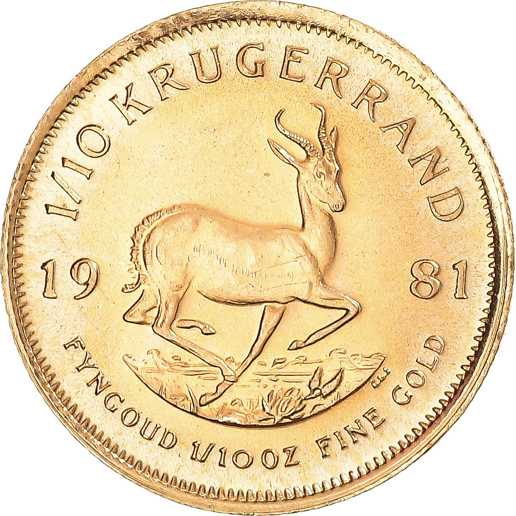 Münze, Südafrika, 1/10 Krugerrand, 1981, UNZ, Gold, KM:105
