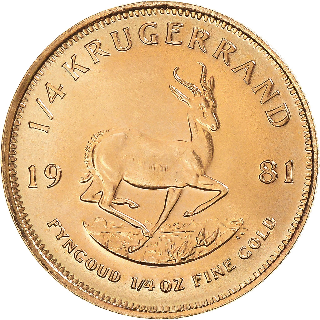 Monnaie, Afrique du Sud, 1/4 Krugerrand, 1981, SPL, Or, KM:106