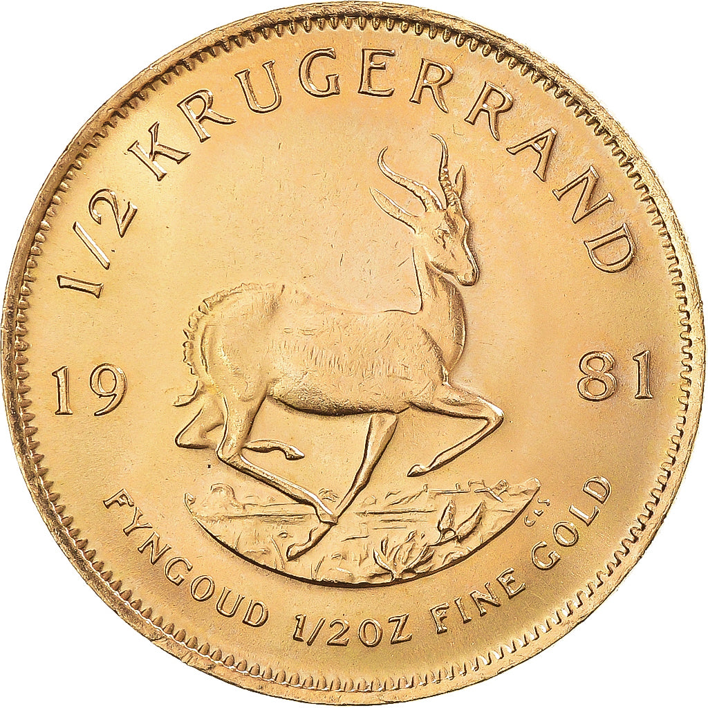 Munten, Zuid Afrika, 1/2 Krugerrand, 1981, UNC-, Goud, KM:107
