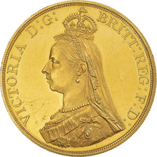 Coin, Great Britain, Victoria, 5 Pounds, 1887, Very rare, MS(63), Gold, KM:769