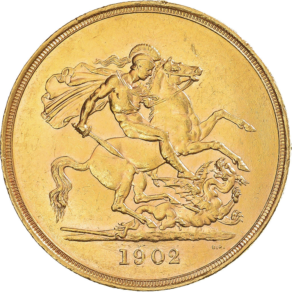 Münze, Großbritannien, Edward VII, 5 Pounds, 1902, Rare, VZ+, Gold, KM:807
