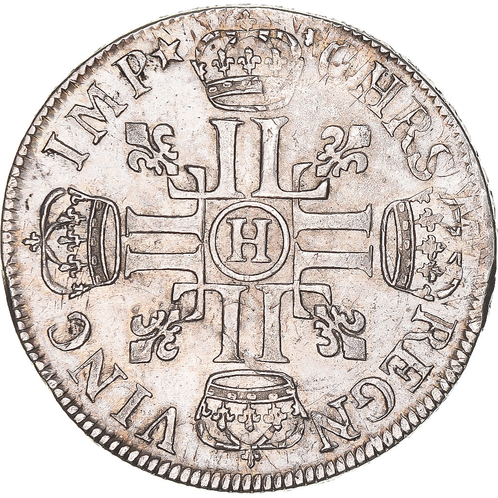Moneta, Francja, Louis XIV, Écu aux 8 L, Ecu, 1691, La Rochelle, réformé