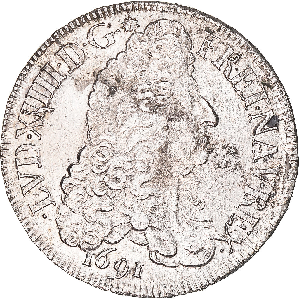 Münze, Frankreich, Louis XIV, Écu aux 8 L, Ecu, 1691, Rennes, SS+, Silber
