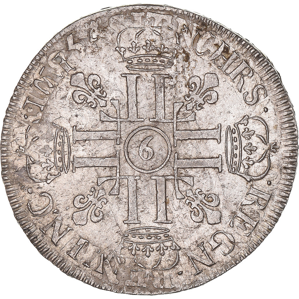Coin, France, Louis XIV, Écu aux 8 L, Ecu, 1692, Rennes, réformé, EF(40-45)