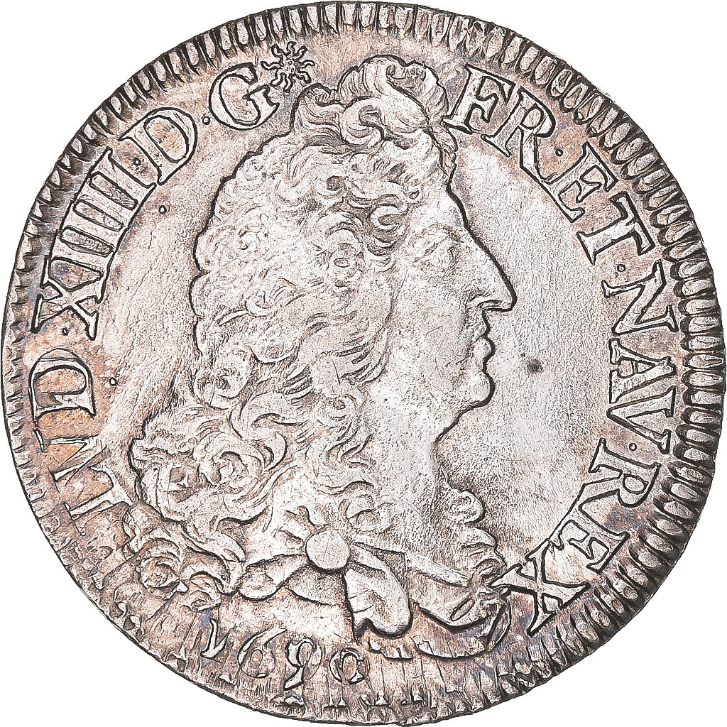 Coin, France, Louis XIV, Écu aux 8 L, Ecu, 1690, Paris, réformé, AU(50-53)