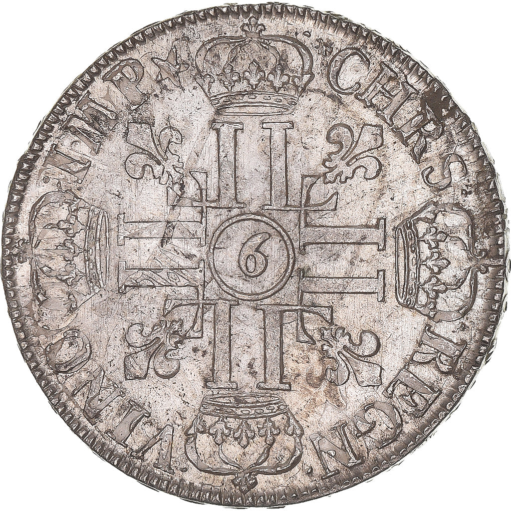 Moneta, Francia, Louis XIV, Écu aux 8 L, Ecu, 1691, Rennes, réformé, BB+