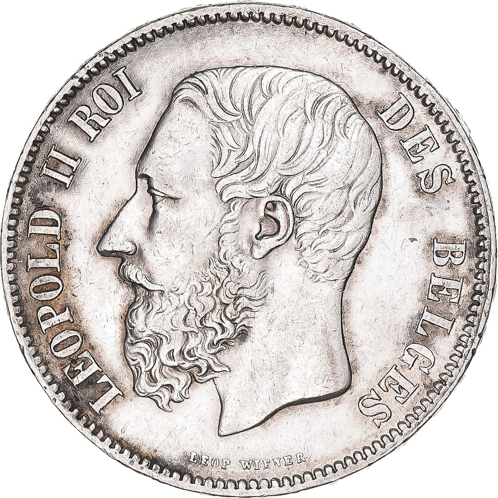 Coin, Belgium, Leopold II, 5 Francs, 5 Frank, 1869, EF(40-45), Silver, KM:24