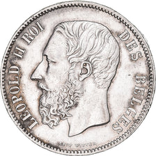Coin, Belgium, Leopold II, 5 Francs, 5 Frank, 1869, EF(40-45), Silver, KM:24