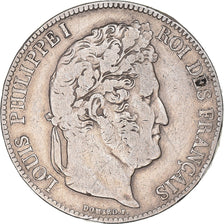 Coin, France, Louis-Philippe, 5 Francs, 1837, Paris, VF(30-35), Silver