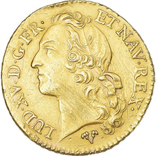 Coin, France, Louis XV, Louis d'or au bandeau, Louis d'Or, 1747, Poitiers, Rare