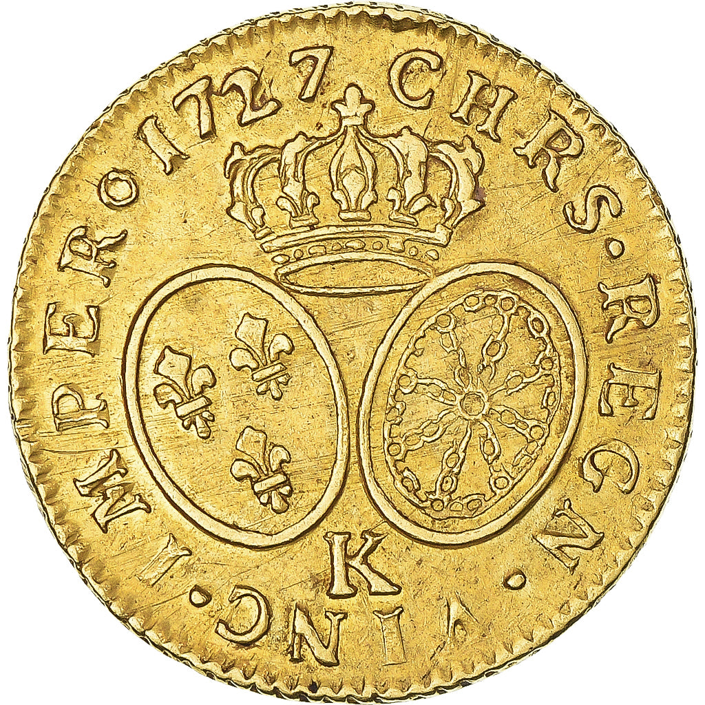 Monnaie, France, Louis XV, Louis d'or aux lunettes, Louis d'Or, 1727, Bordeaux