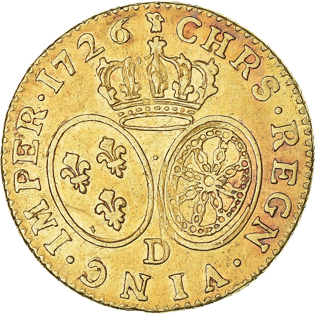 Monnaie, France, Louis XV, Louis d'or aux lunettes, Louis d'Or, 1726, Lyon, TTB