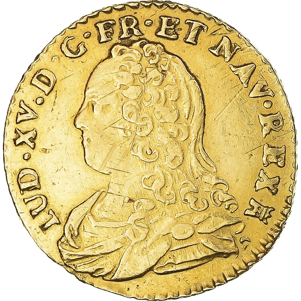 Moneda, Francia, Louis XV, 1/2 Louis d'or aux lunettes, 1726, Toulouse, MBC+