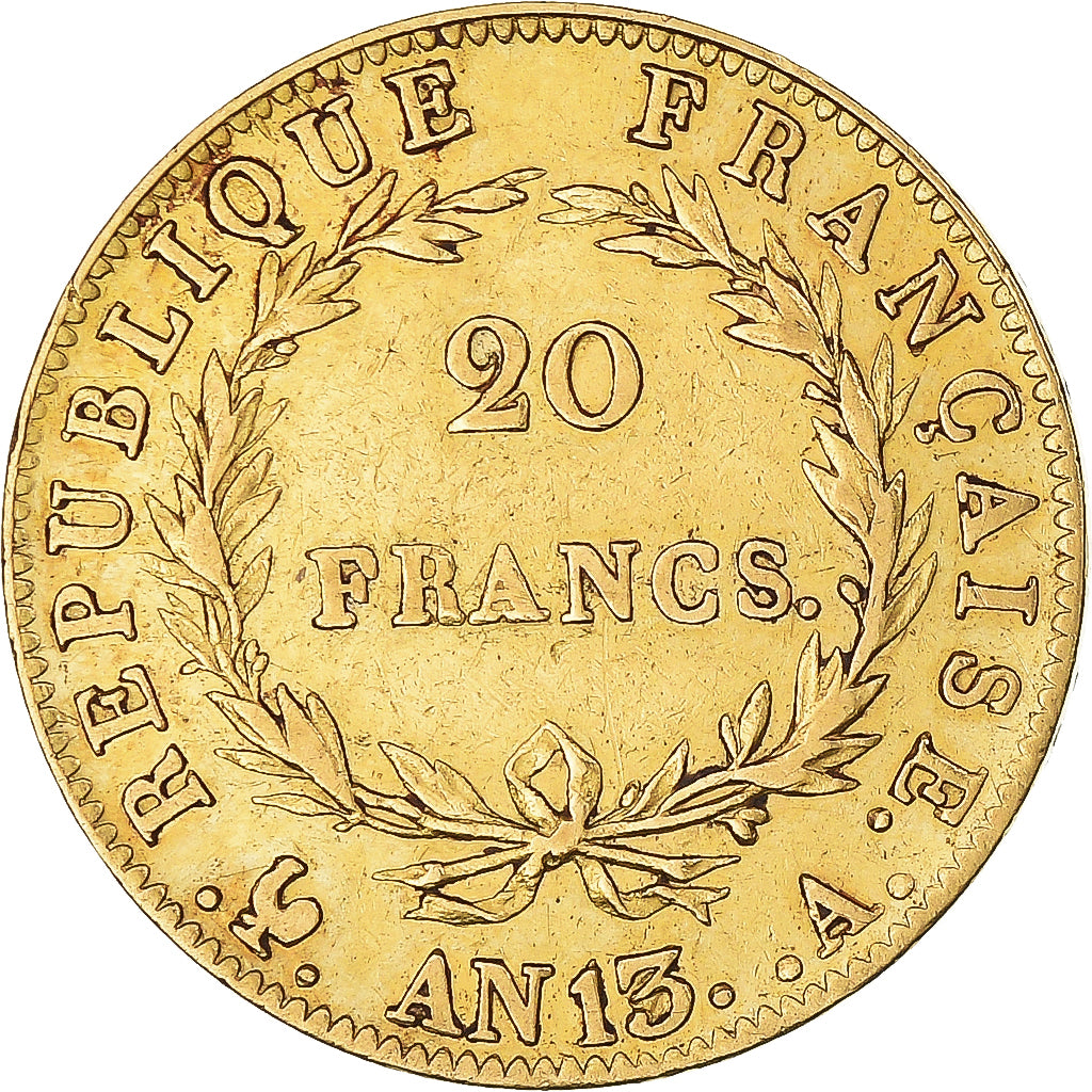 Munten, Frankrijk, Napoléon I, 20 Francs, AN 13, Paris, ZF+, Goud, KM:663.1
