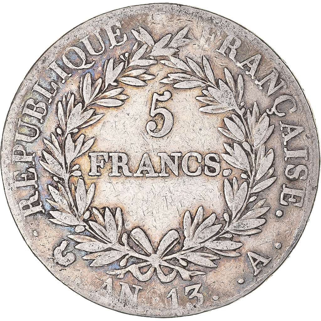 Munten, Frankrijk, Napoléon I, 5 Francs, AN 13, Paris, FR+, Zilver, KM:662.1