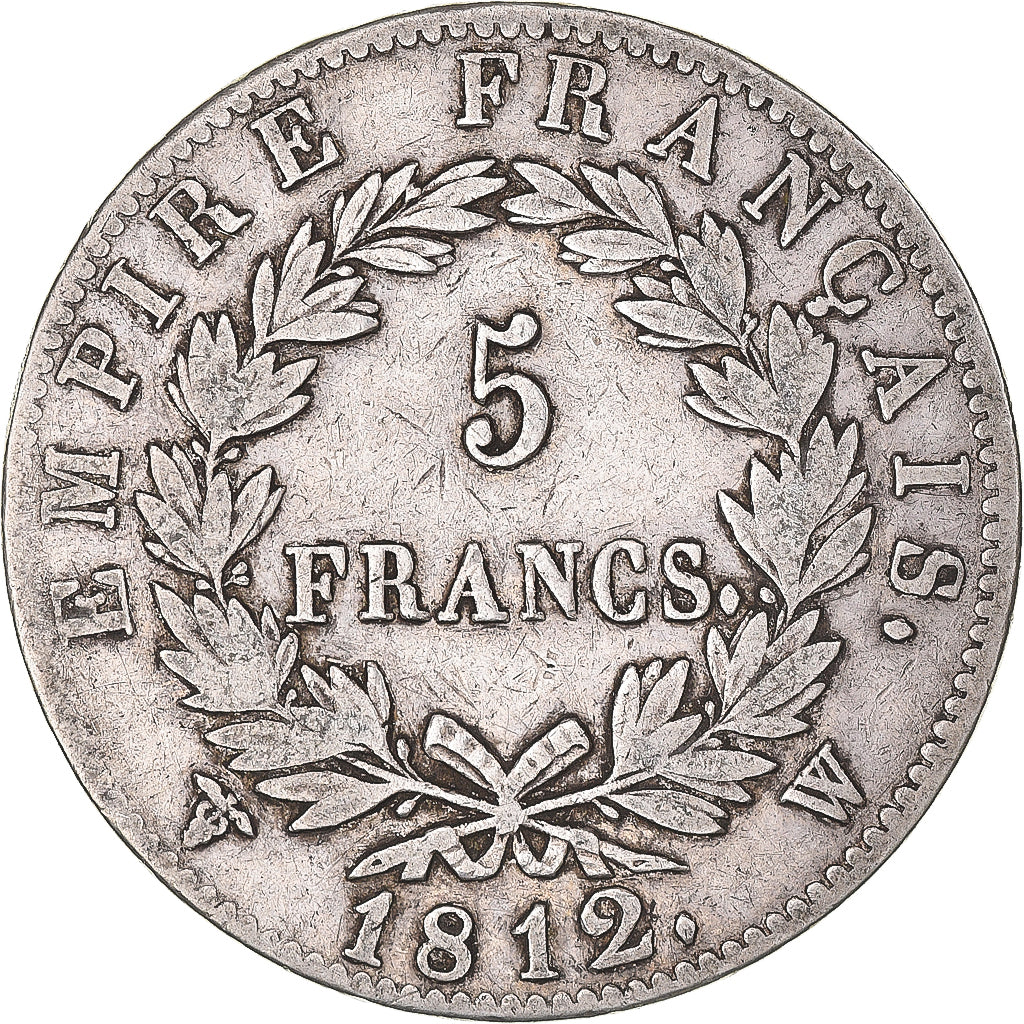 Moneta, Francja, Napoléon I, 5 Francs, 1812, Lille, VF(30-35), Srebro