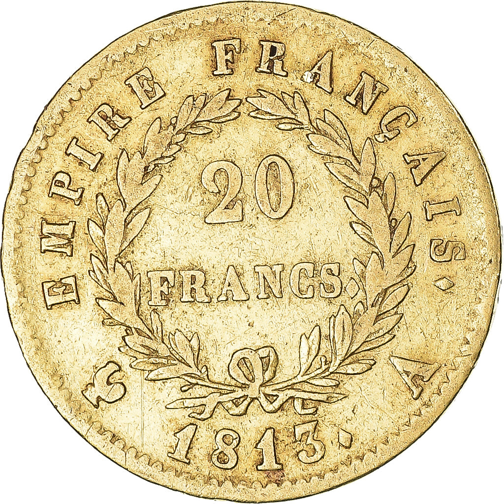Munten, Frankrijk, Napoléon I, 20 Francs, 1813, Paris, ZF, Goud, KM:695.1
