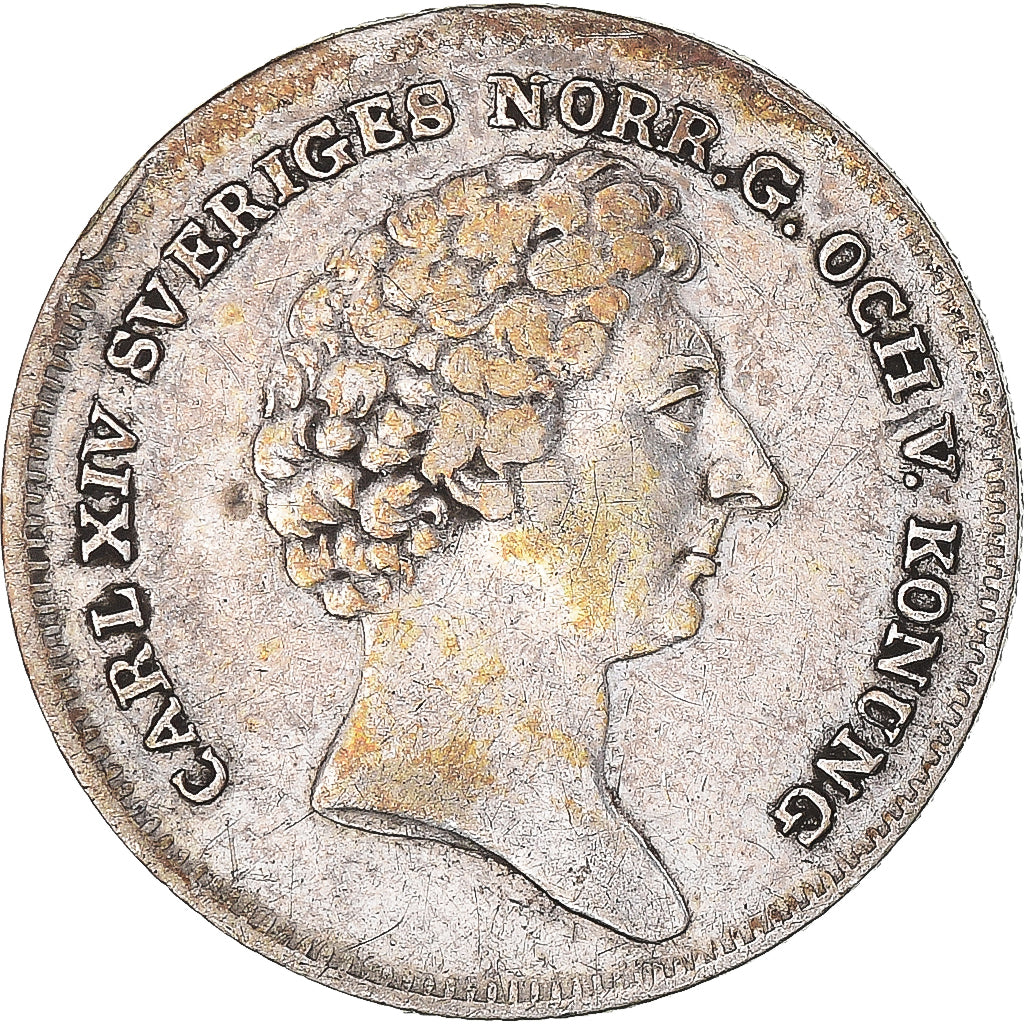 Moneta, Svezia, Carl XIV Johan, 1/8 Riksdaler, 1832, BB+, Argento, KM:626