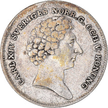 Moneta, Svezia, Carl XIV Johan, 1/8 Riksdaler, 1832, BB+, Argento, KM:626