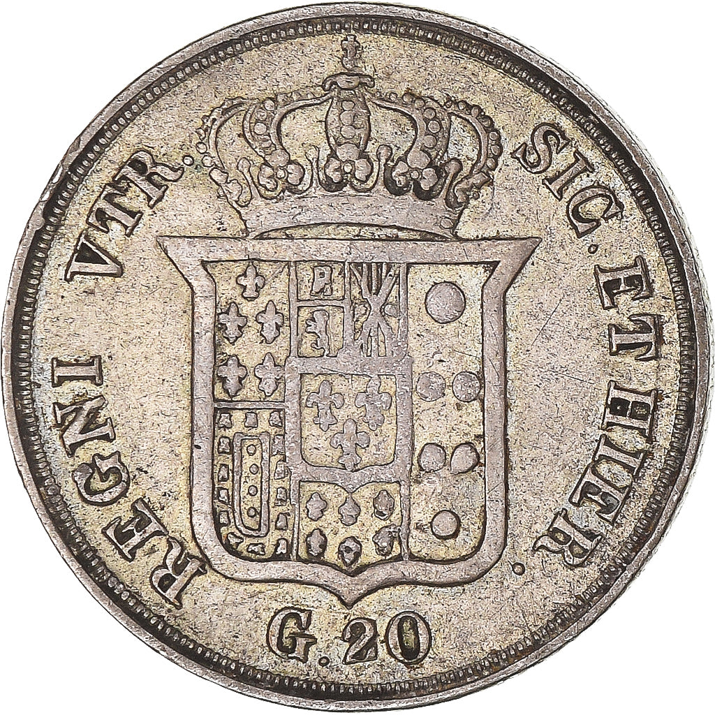 Coin, ITALIAN STATES, NAPLES, Ferdinando II, 20 Grana, 1836, Naples, EF(40-45)
