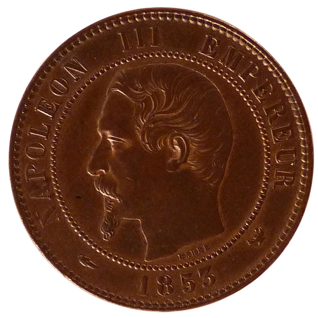 FRANCE, Napoléon III, 10 Centimes, 1853, Lille, KM #771.7, MS(60-62), Bronze, G.