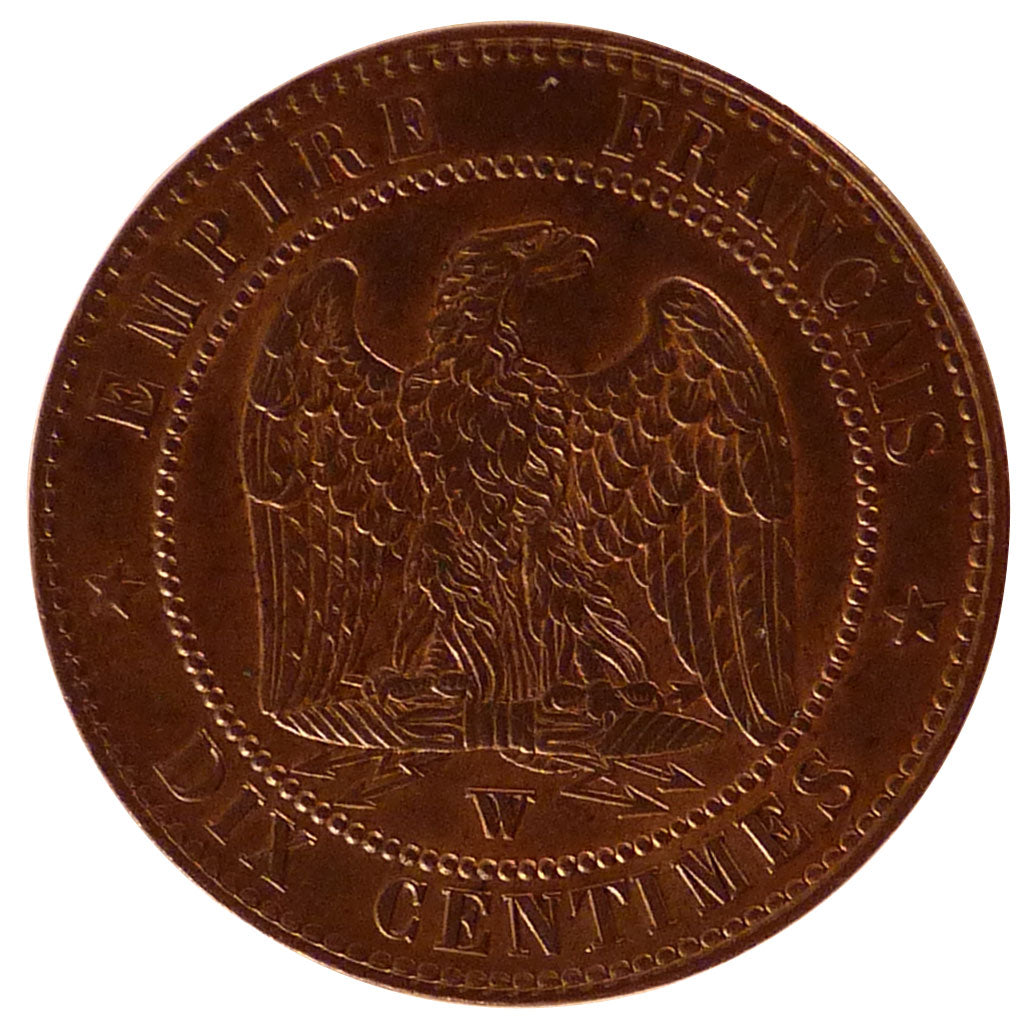 FRANCE, Napoléon III, 10 Centimes, 1853, Lille, KM #771.7, MS(60-62), Bronze, G.