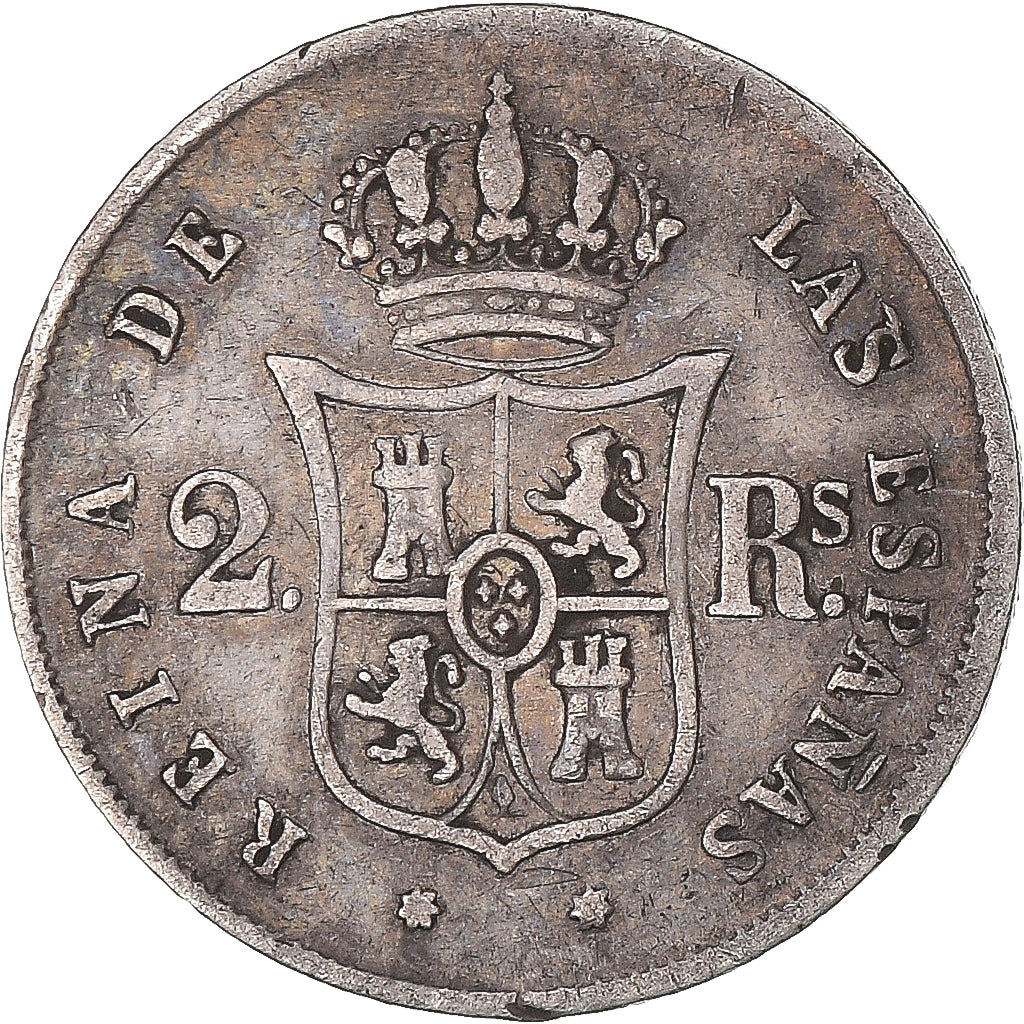 Coin, Spain, Isabel II, 2 Reales, 1853, EF(40-45), Silver, KM:599.3
