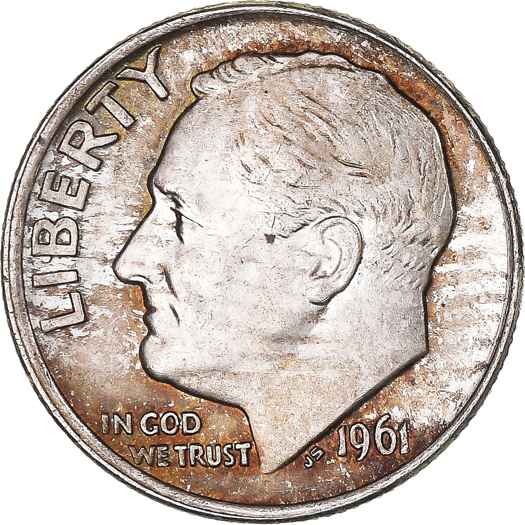Moeda, Estados Unidos da América, Roosevelt, Dime, 1961, Philadelphia