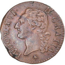 Moneda, Francia, Louis XVI, 1/2 Sol ou 1/2 sou, 1/2 Sol, 1791, Lille, MBC