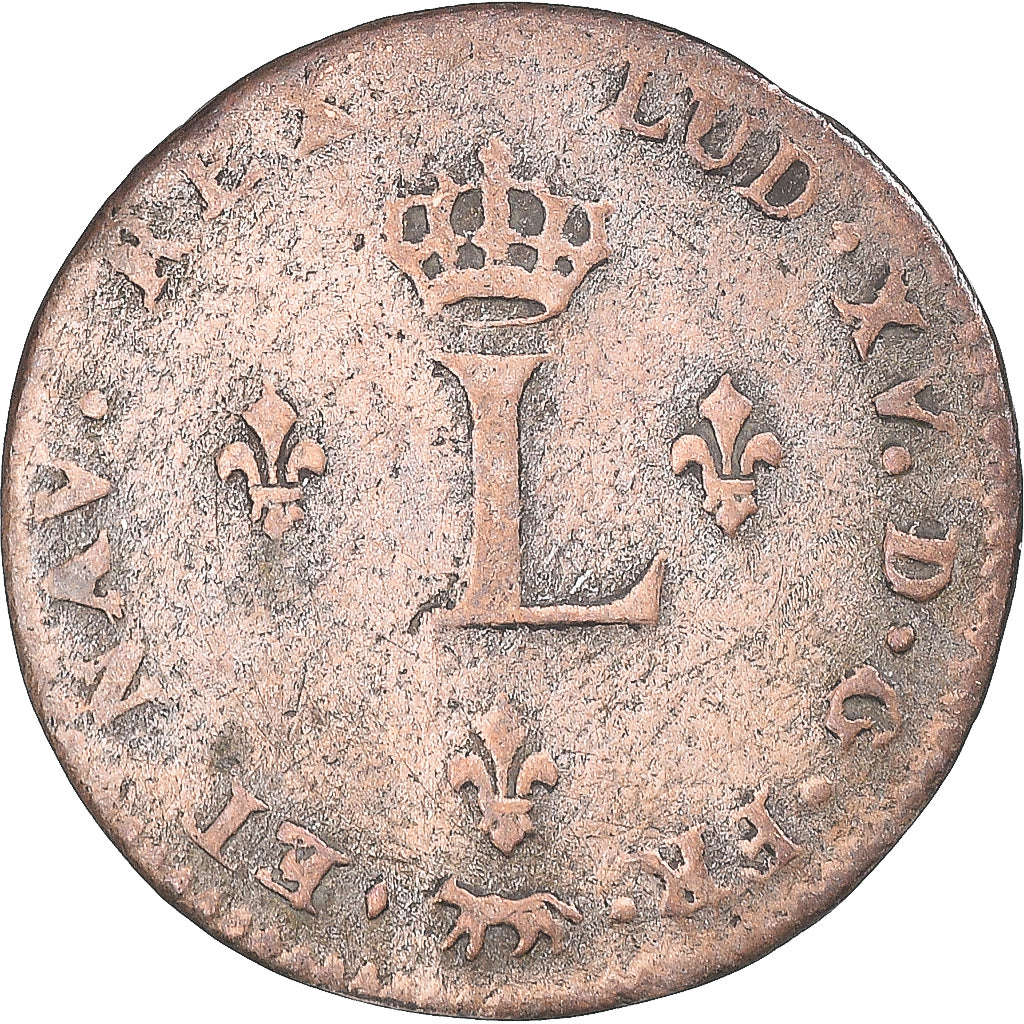 Coin, France, Louis XV, Double sol (2 sous) en billon, 2 Sols, 1738, Paris