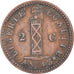 Münze, Haiti, 2 Centimes, 1846, SS, Kupfer, KM:27.2