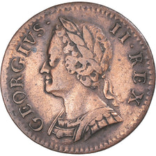 Coin, Great Britain, George II, Farthing, 1754, EF(40-45), Copper, KM:581.2
