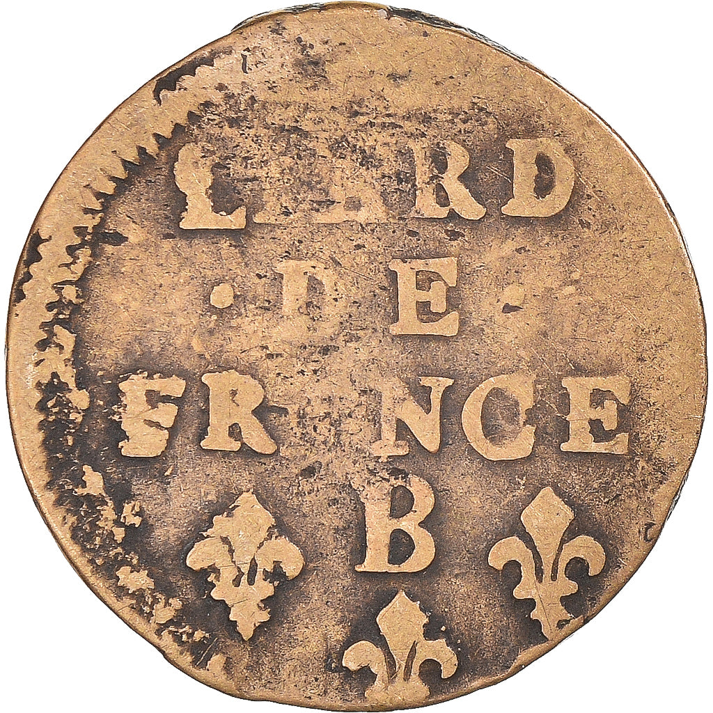 Münze, Frankreich, Louis XIV, Liard de France au buste âgé, troisième type
