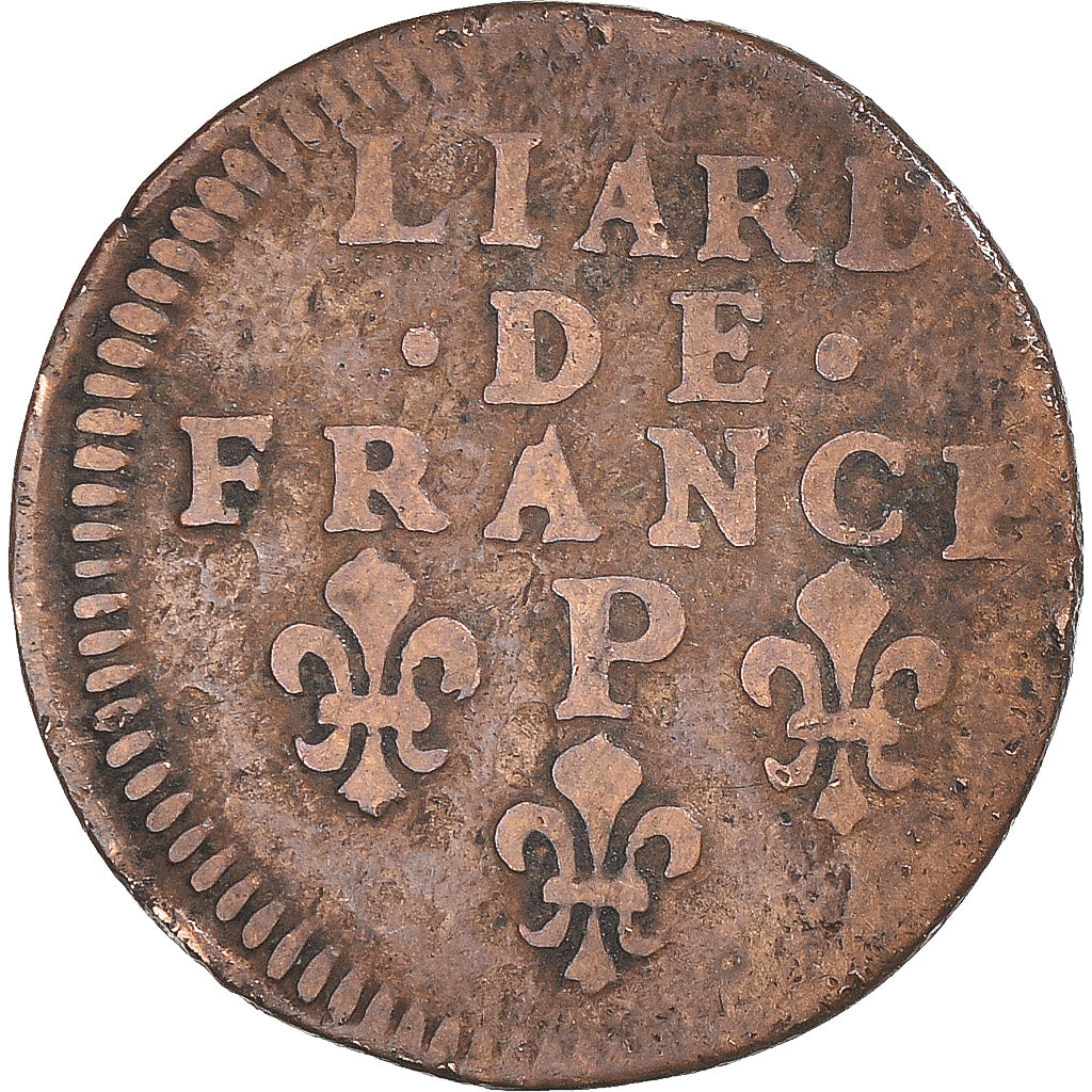 Münze, Frankreich, Louis XIV, Liard, Dijon, S, Kupfer, Gadoury:81