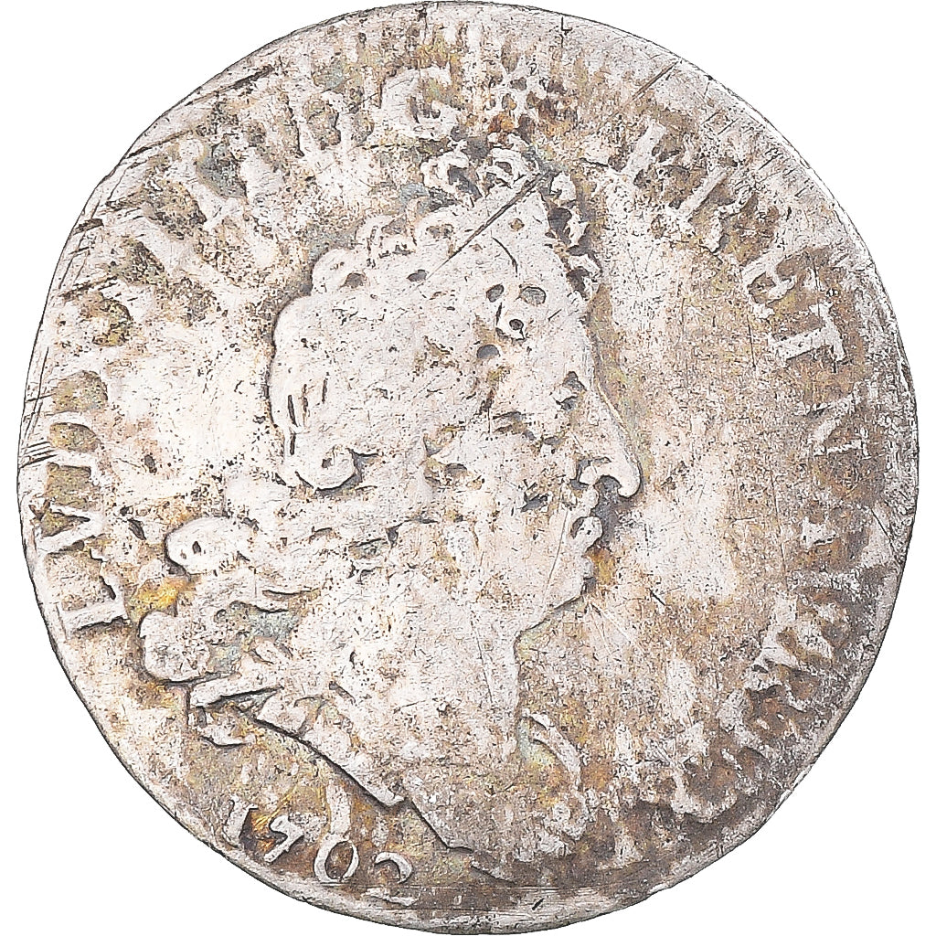 Moneta, Francia, Louis XIV, 5 Sols aux insignes, 5 Sols, 1/16 ECU, 1702, Paris
