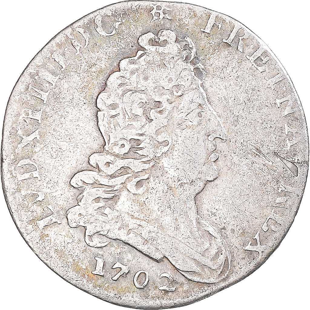 Coin, France, Louis XIV, 5 Sols aux insignes, 5 Sols, 1/16 ECU, 1702, Paris