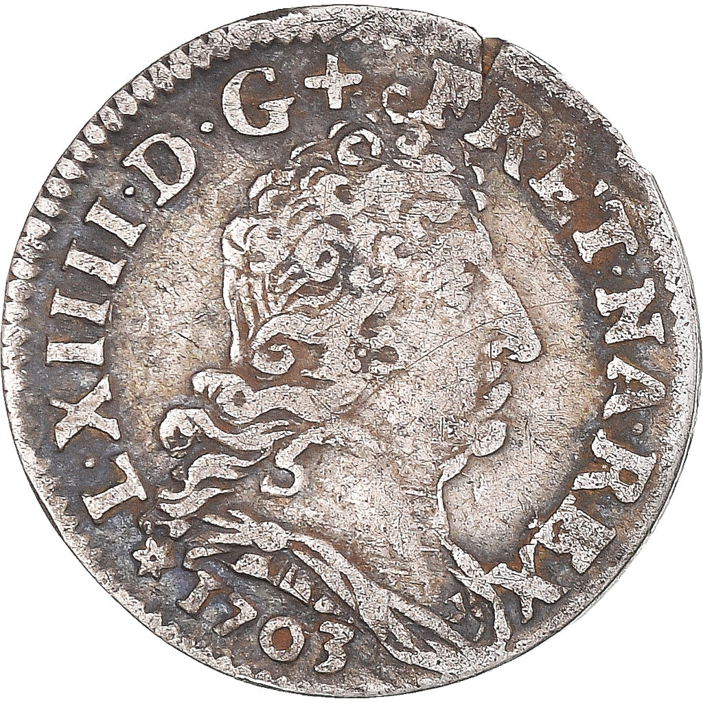 Coin, France, Louis XIV, 5 Sols aux insignes, 5 Sols, 1/16 ECU, 1703, Paris