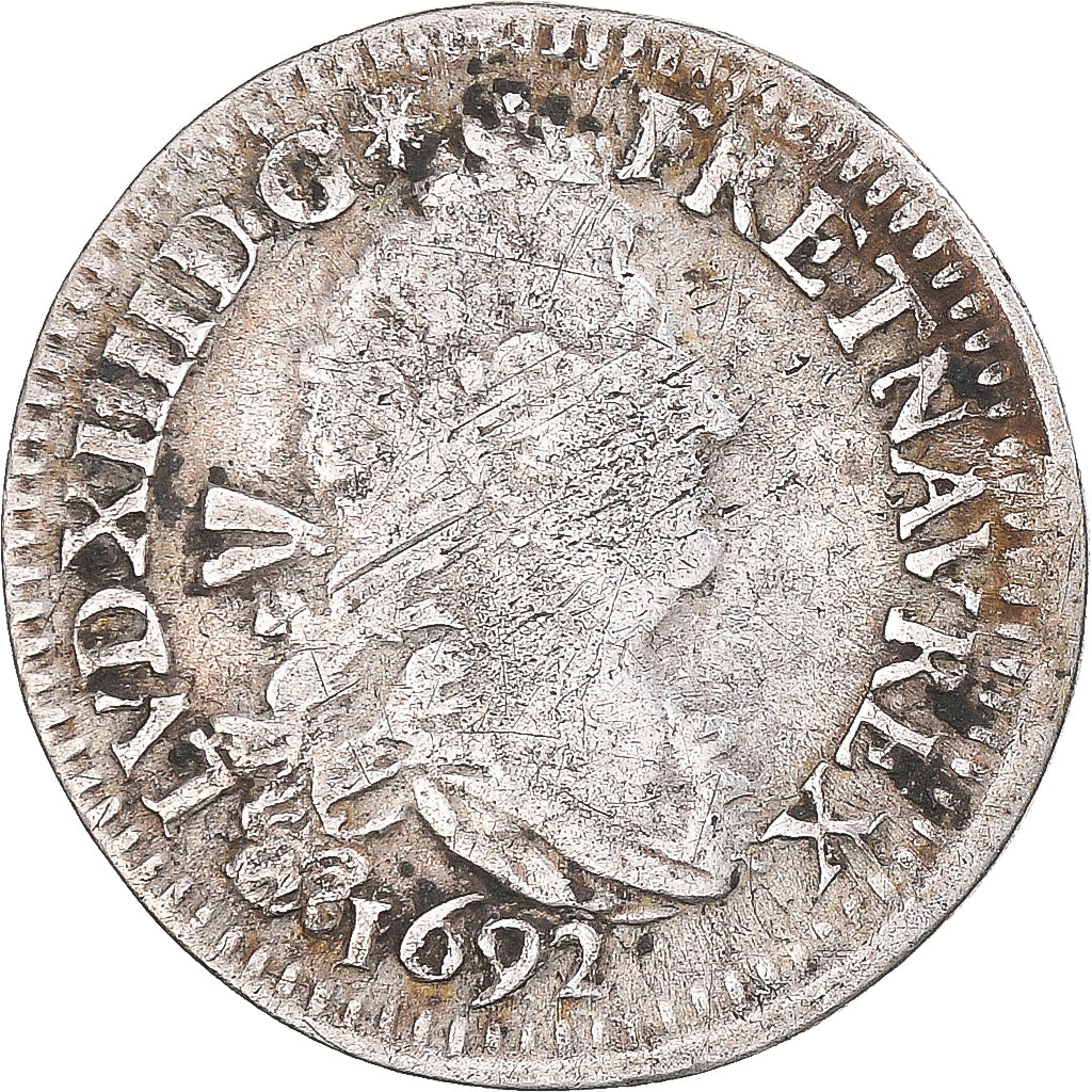 Coin, France, Louis XIV, 4 Sols aux 2 L, 4 Sols 2 Deniers, 1692, Paris