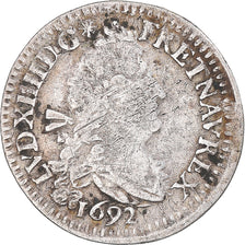 Coin, France, Louis XIV, 4 Sols aux 2 L, 4 Sols 2 Deniers, 1692, Paris