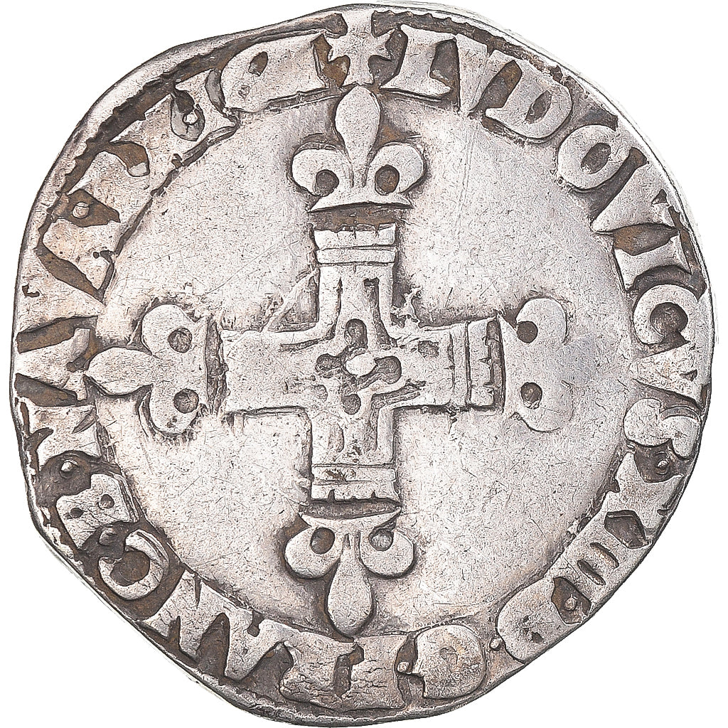 Moeda, França, Louis XIII, 1/4 Écu à la croix, 1/4 Ecu, 1611, Bayonne