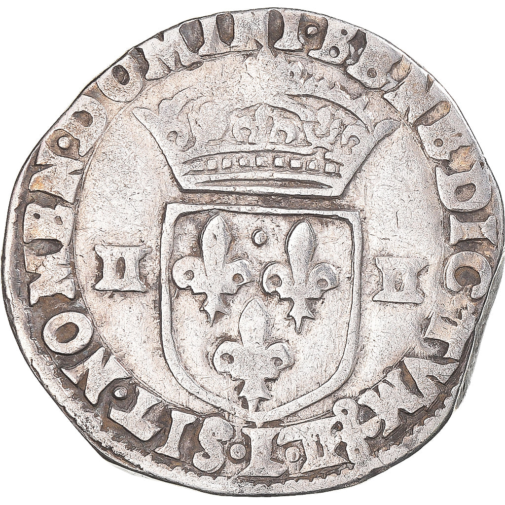 Moeda, França, Louis XIII, 1/4 Écu à la croix, 1/4 Ecu, 1611, Bayonne