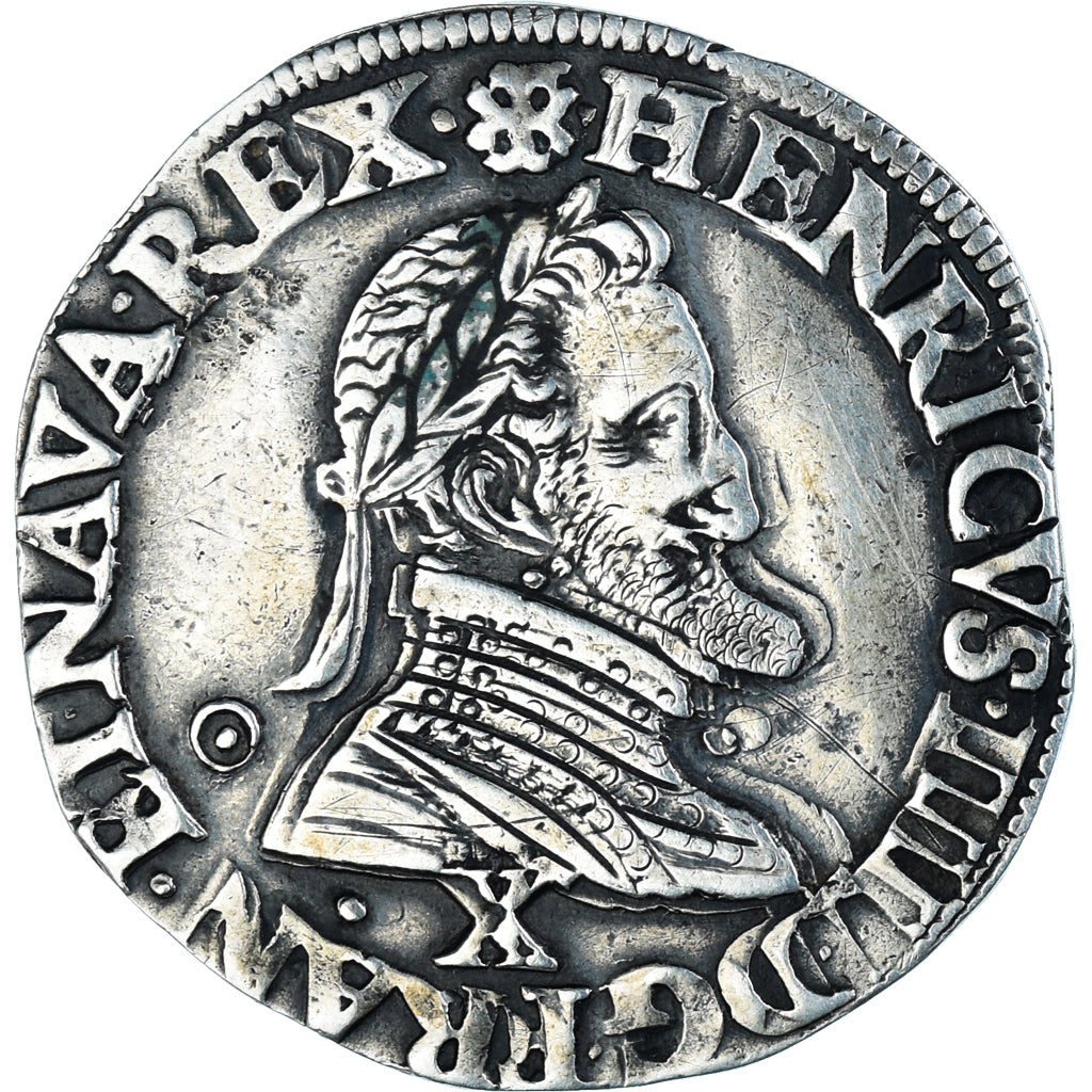 Coin, France, Henri IV, 1/2 Franc, 1602, Amiens, Rare, VF(30-35), Silver