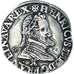 Monnaie, France, Henri IV, 1/2 Franc, 1602, Amiens, Rare, TB+, Argent