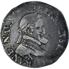 Monnaie, France, Henri IV, 1/2 Franc, 1602, Amiens, Rare, TB+, Argent