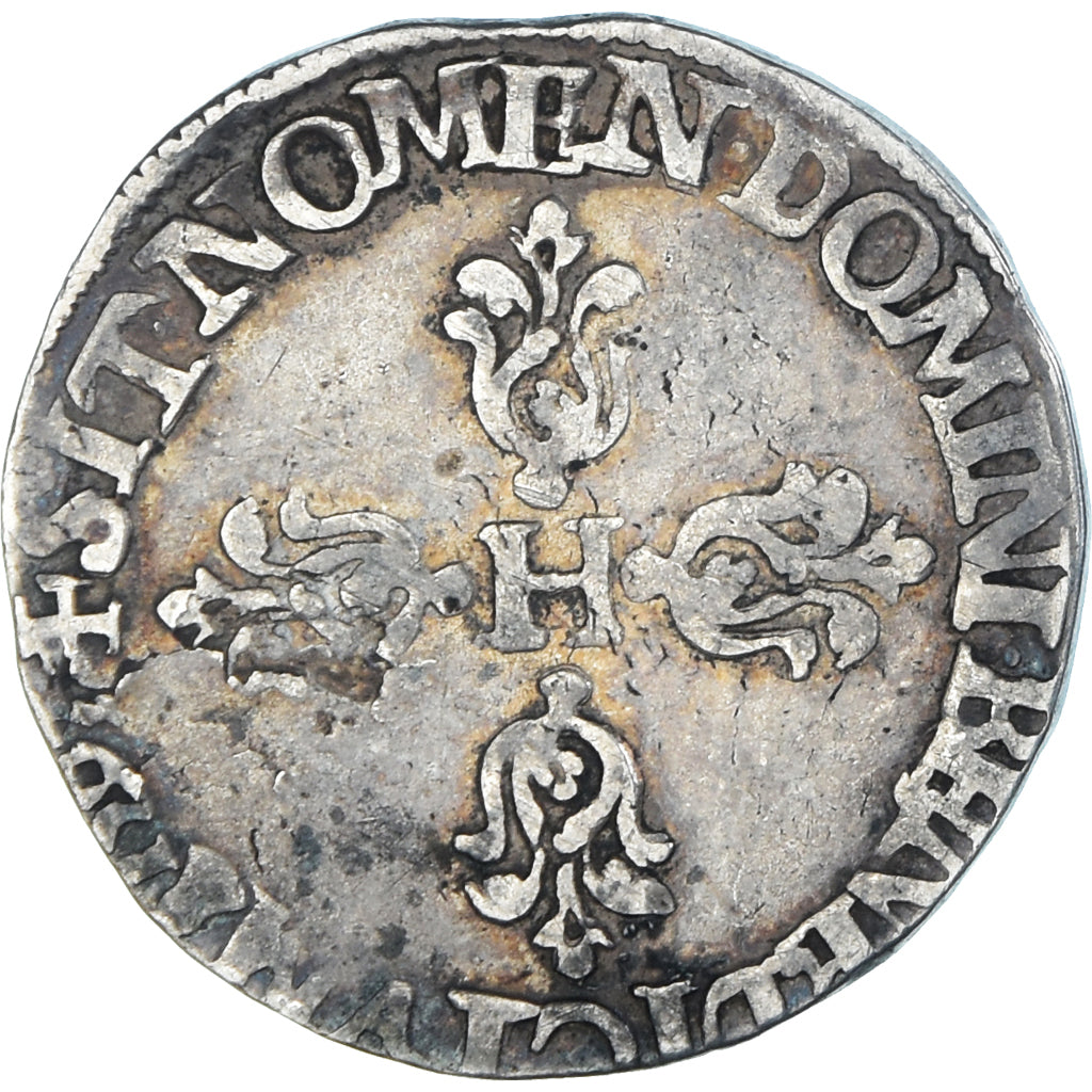 Coin, France, Henri IV, 1/2 Franc, 1597, Amiens, Rare, EF(40-45), Silver