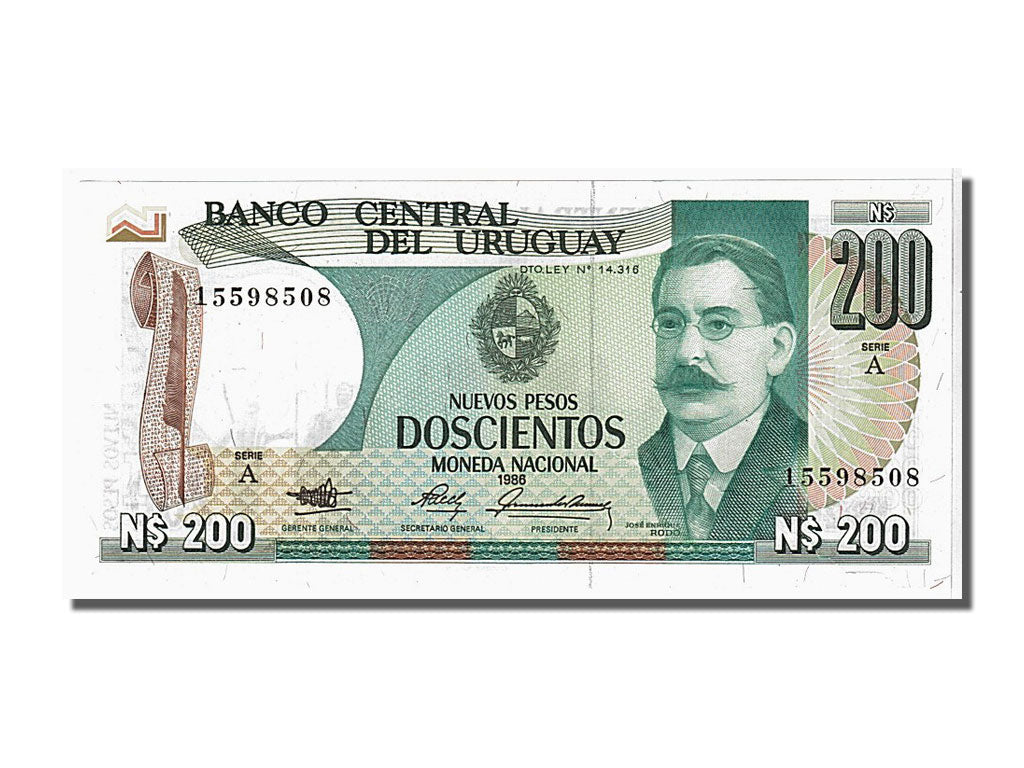 Banknote, Uruguay, 200 Nuevos Pesos, 1986, UNC(65-70)
